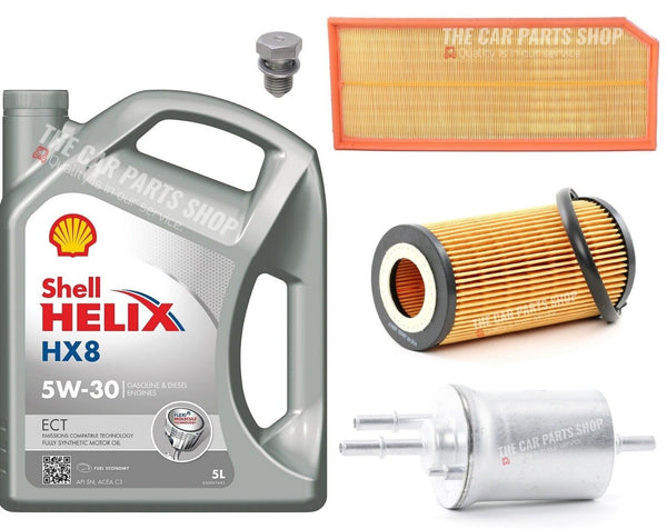 5L SHELL + AIR OIL FUEL FILTER FOR VW SCIROCCO R 2.0 TSI MK3 PETROL SERVICE KIT