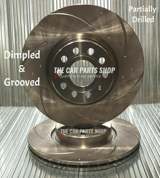 FOR SUZUKI SWIFT SZ2 DIMPLED AND GROOVED FRONT BRAKE DISCS 252MM DIAMETER NEW