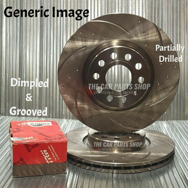 FOR SUZUKI SWIFT SZ2 DIMPLED AND GROOVED FRONT BRAKE DISCS & TRW BRAKE PADS
