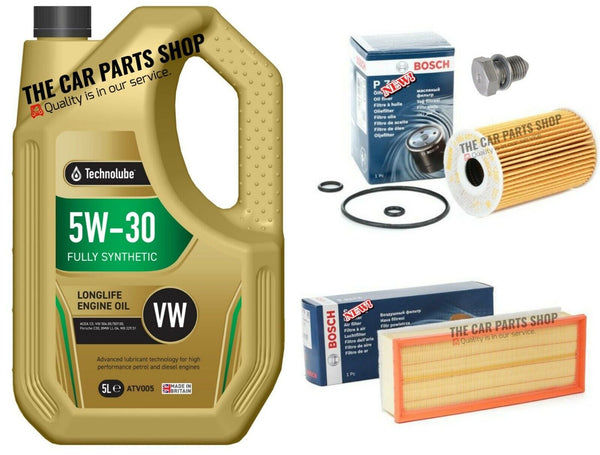 FOR VW GOLF 1.6 TDI MK6 BOSCH SERVICE KIT BOSCH AIR OIL & 5L TECHNOLUBE 5W30 OIL