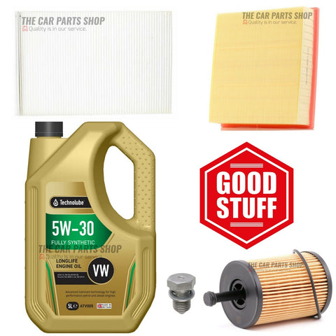 FOR AUDI A4 2.0 TDI 2004> TECHNOLUBE SERVICE KIT WITH AIR OIL POLLEN & SUMP PLUG