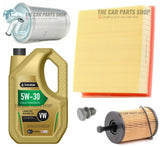 FOR AUDI A4 2.0 TDI 2004> TECHNOLUBE SERVICE KIT 5L OIL & AIR FUEL OIL FILTER