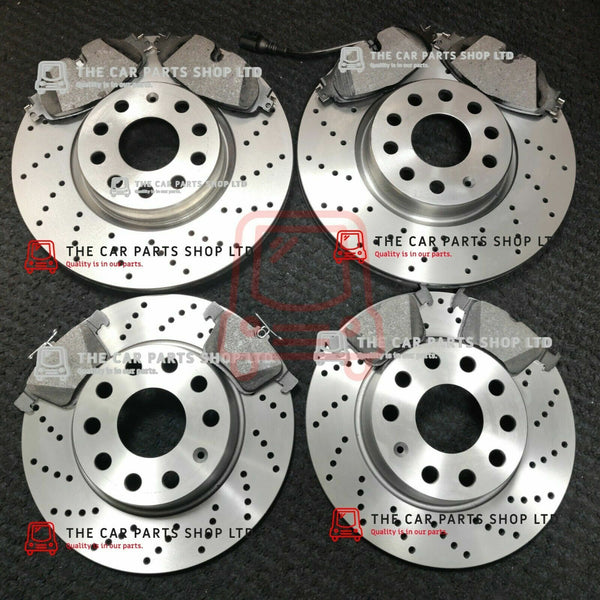FOR FORD MONDEO ZETEC MK5 TDCI DRILLED FRONT REAR BRAKE DISCS & BRAKE PADS