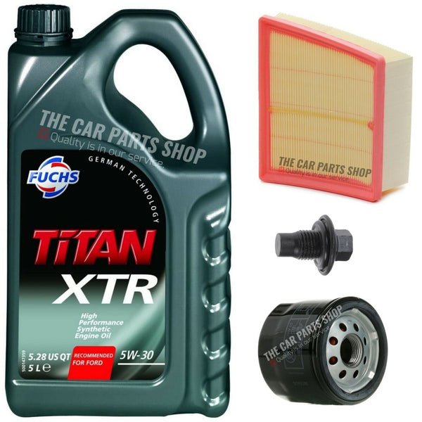 FITS FORD FIESTA 1.6 TDCI MK6 MK7 SERVICE KIT 5L FUCHS 5W30 & AIR OIL AND PLUG