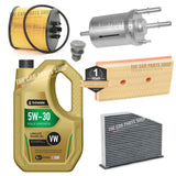 FOR VW GOLF 1.6 FSI PETROL MK5 SERVICE KIT TECHNOLUBE 5W30 & ALL NEW FILTERS KIT