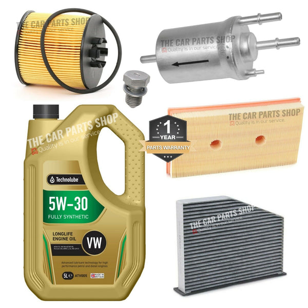 FOR VW GOLF 1.6 FSI PETROL MK5 SERVICE KIT TECHNOLUBE 5W30 & ALL NEW FILTERS KIT