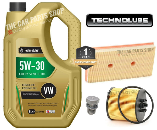 FOR VW GOLF 1.6 PETROL MK5 SERVICE KIT 5L TECHNOLUBE WITH AIR AND OIL FILTER NEW