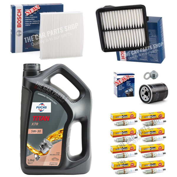 FOR HONDA JAZZ 1.4 PETROL FULL BOSCH SERVICE KIT WITH 5L FUCHS XTR 5W30 OIL