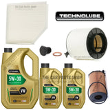 FOR AUDI A4 3.0 TDI MK4 SERVICE KIT 7L TECHNOLUBE AND 3 NEW FILTERS PACKAGE