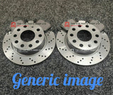 FOR FORD FIESTA EDGE 1.2 MK7 FRONT DRILLED BRAKE DISCS 258MM & BRAKE PADS SET