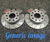 FOR PEUGEOT 307 2.0 HDI MK1 DRILLED REAR BRAKE DISCS 247MM + REAR BRAKE PADS SET