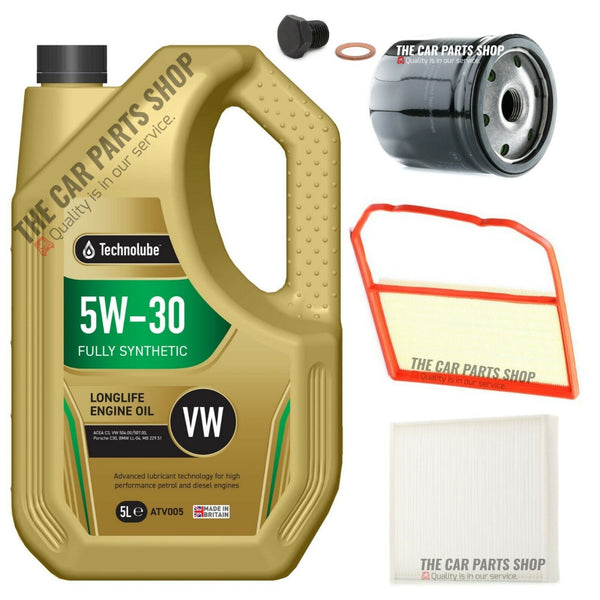 FOR VW POLO MATCH MK5 1.0 MPI SERVICE KIT 5L TECHNOLUBE & AIR OIL POLLEN