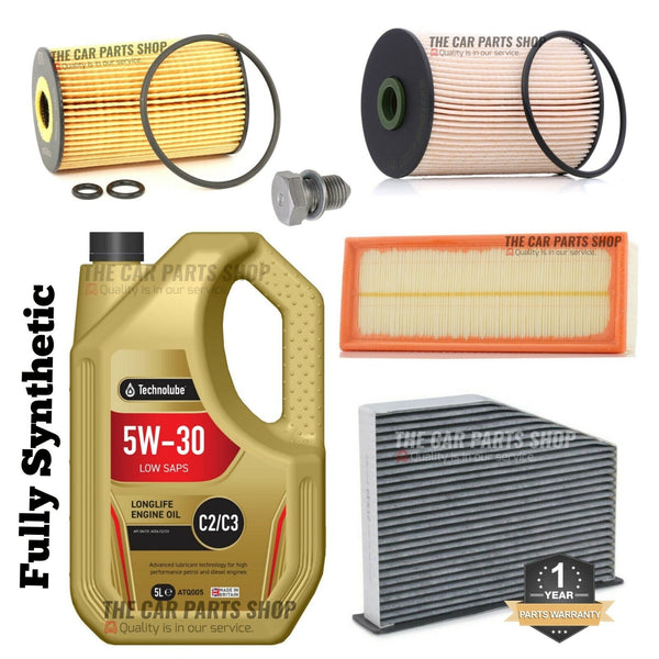 FOR VW GOLF 1.6 1.9 2.0 TDI DIESEL TECHNOLUBE 5W30 OIL FULL SERVICE KIT