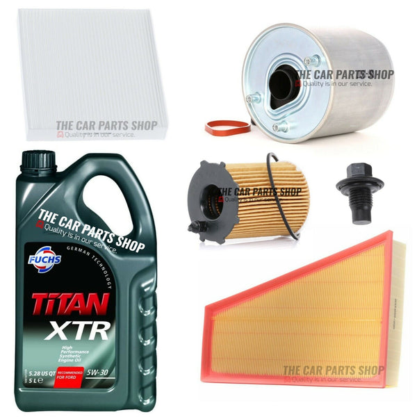 PREMIUM FUCHS TITAN 5W30 SERVICE KIT FOR FOR GALAXY ZETEC 1.6 TDCI T1WB MK3