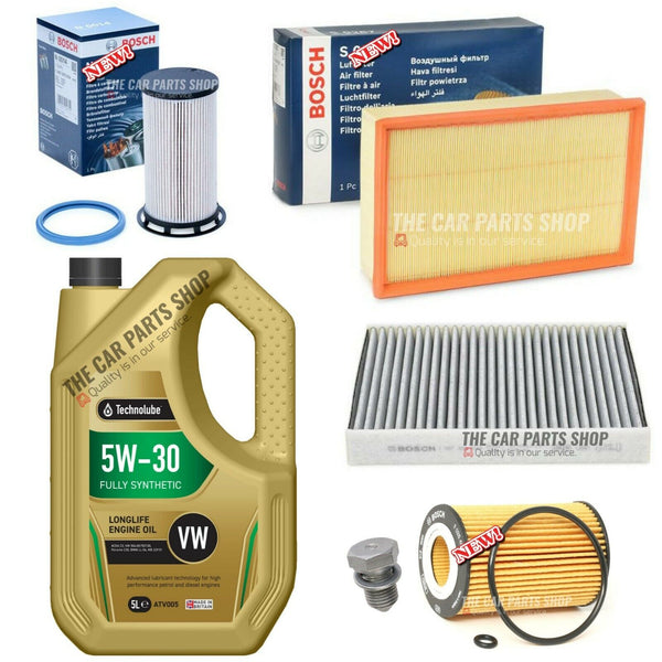 TO FIT VW GOLF 1.6 TDI MK7 5L TECHNOLUBE COMPLETE BOSCH SERVICE KIT OE KIT