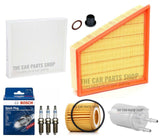 FOR VW POLO MATCH 1.2 PETROL MK5 FULL SERVICE FILTER KIT & BOSCH SPARK PLUGS X3