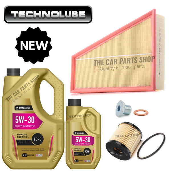 TO FIT FORD MONDEO 2.0 TDCI MK4 07-14 SERVICE KIT 6L TECHNOLUBE & AIR OIL FILTER