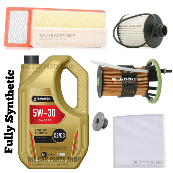 FITS VAUXHALL COMBO MK3 2011> COMPLETE SERVICE KIT WITH 5L ENGINE OIL 5W-30