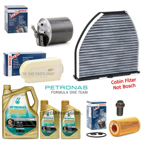 COMPLETE SERVICE KIT FITS MERCEDES E220 BLUETEC W212 (CABIN FILTER NOT BOSCH)