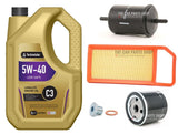 SERVICE KIT FOR PEUGEOT 407 COUPE 2.2 PETROL MK1 5L 5W40 & AIR OIL FUEL FILTER