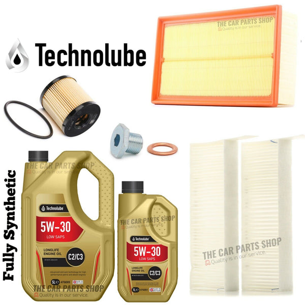 FITS CITROEN C4 GRAND PICASSO 2.0 DIESEL SERVICE KIT 6L 5W30 OIL + AIR OIL CABIN