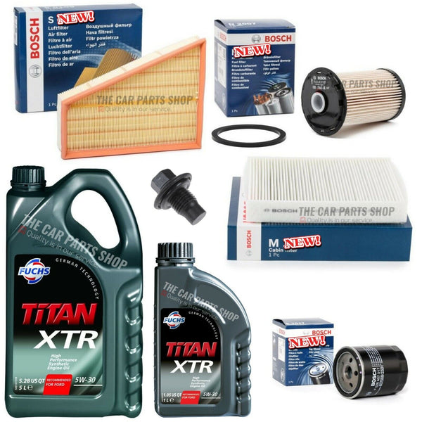 TO FIT FORD MONDEO 1.8 TDCI 07-13 FULL BOSCH SERVICE KIT WITH 6L FUCHS XTR OIL