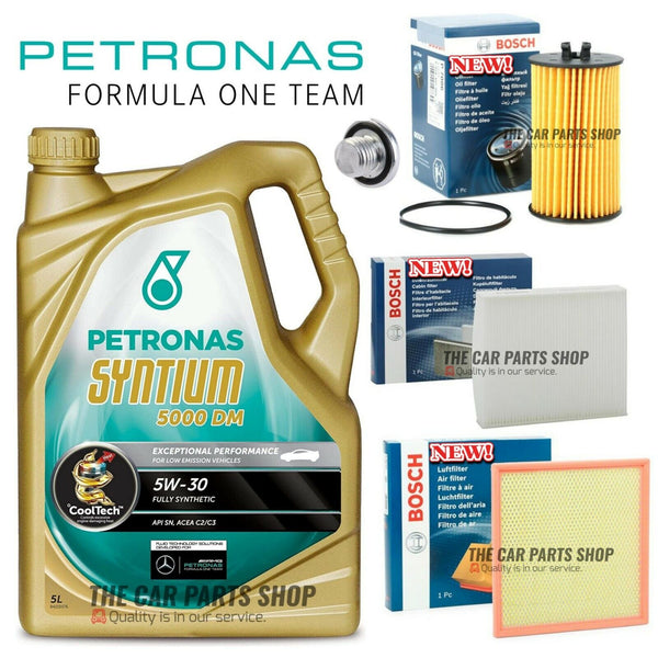 COMPLETE BOSCH SERVICE KIT WITH PETRONAS FITS VAUXHALL CORSA D 1.2 PETROL