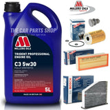 FOR VW GOLF BLUEMOTION 1.6 TDI MK6 MILLERS SERVICE KIT WITH 3 BOSCH FILTERS