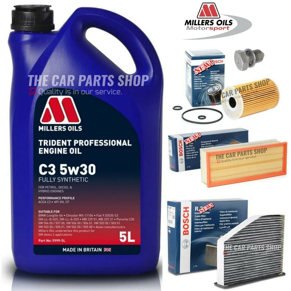 FOR VW GOLF BLUEMOTION 1.6 TDI MK6 MILLERS SERVICE KIT WITH 3 BOSCH FILTERS