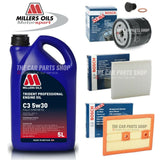 BOSCH SERVICE KIT FOR VW POLO MK5 1.2 TSI 14-17 5L MILLERS & AIR OIL POLLEN KIT