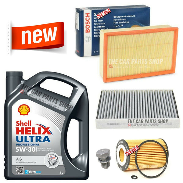 FOR VW T-ROC 1.6 TDI 2017> BOSCH SERVICE KIT 5L SHELL & BOSCH AIR OIL POLLEN KIT