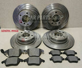 FOR BMW 320D M SPORT 2.0 SLOTTED BRAKE DISCS + BRAKE PADS AND NEW SENSORS