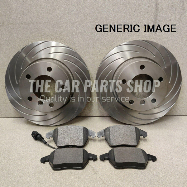 FOR BMW 320D M SPORT 2.0 GROOVED FRONT BRAKE DISCS 340MM & FRONT BRAKE PADS SET
