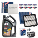 5L OIL + FILTERS + DENSO PLUGS FULL BOSCH SERVICE KIT FOR HONDA JAZZ 1.4 PETROL