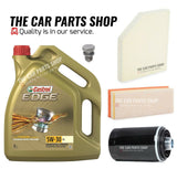 SERVICE KIT FOR AUDI A4 1.8 TFSI MK4 5L CASTROL & AIR OIL CABIN + SUMP PLUG