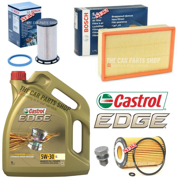 FITS VW GOLF MK7 GTD CASTOL EDGE SERVICE KIT BOSCH FUEL OIL AIR & 5L CASTROL NEW