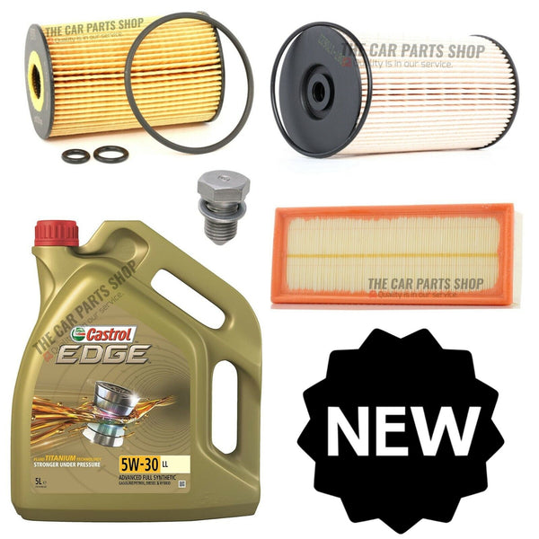 FITS VW CADDY 1.6 TDI 2010-2015 CASTROL EDGE 5L SERVICE KIT FUEL OIL AIR FILTER