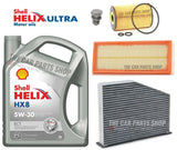 SERVICE KIT FOR AUDI A3 2.0 TDI 2003-2013 SHELL HELIX HX8 5L & AIR OIL CABIN NEW