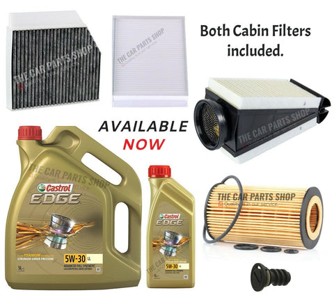 FOR MERCEDES C-CLASS C220D W205 SERVICE KIT 6L CASTROL & AIR OIL CABINS PACK