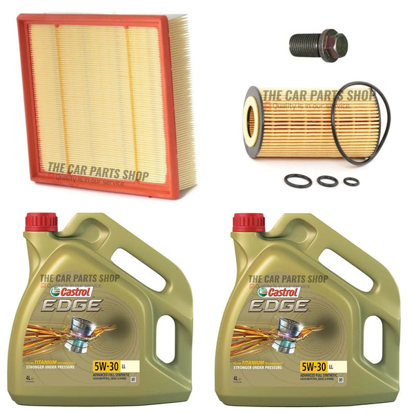FITS MERCEDES B200 CASTROL EDGE 8L SERVICE KIT + AIR OIL FILTER AND PLUG NEW