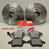 FOR VW LUPO 1.7 SDI MK1 239MM GROOVED BRAKE DISCS AND BREMBO PADS SET NEW