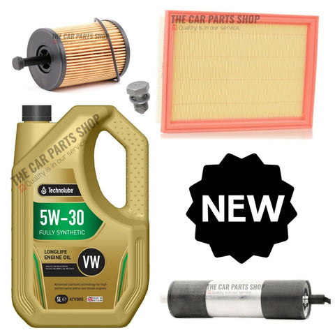 FOR SEAT EXEO 2.0 TDI MK1 SERVICE KIT 5L TECHNOLUBE & AIR OIL FUEL FILTER