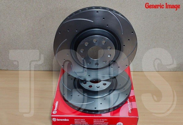 FOR BMW 5 SERIES 520D G31 DRILLED GROOVED BREMBO FRONT BRAKE DISCS 300MM
