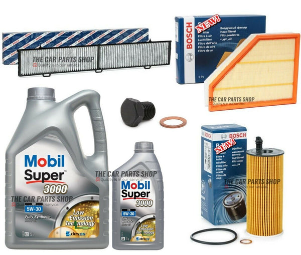 BOSCH AIR OIL POLLEN SERVICE KIT FOR BMW 1 SERIES 116d 118d WITH 6L MOBIL 5W30