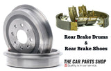 FOR VAUXHALL CORSA D LIFE 1.0 PETROL MK3 REAR BRAKE DRUMS AND BRAKE SHOES