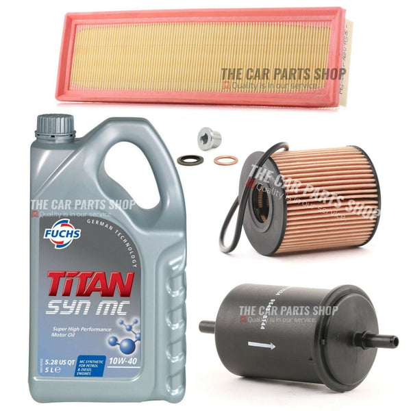 FITS PEUGEOT 207 1.4 PETROL 2006-2012 SERVICE KIT 10L FUCHS 10W40 & AIR OIL FUEL