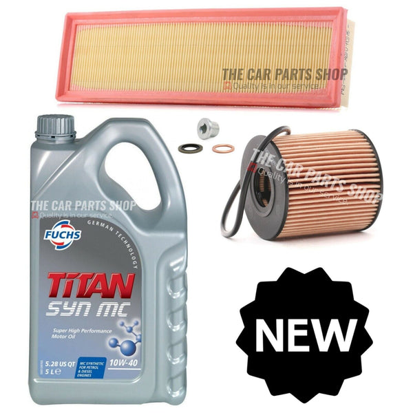 FITS PEUGEOT 207 1.4 PETROL 2006-2012 SERVICE KIT 10L FUCHS 10W40 & AIR OIL KIT