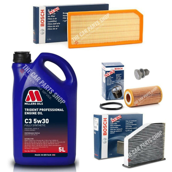 5L MILLERS LONGLIFE 5W30 BOSCH SERVICE KIT FOR VW GOLF 2.0 GTI MK5