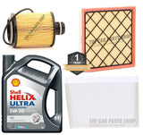 FOR VAUXHALL INSIGNIA MK1 SERVICE KIT 5L SHELL & AIR OIL CABIN FILTER