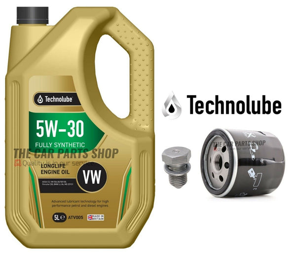 5L TECHNOLUBE OIL CHANGE SERVICE KIT FOR VW POLO TWIST 1.4 PETROL MK4 9N